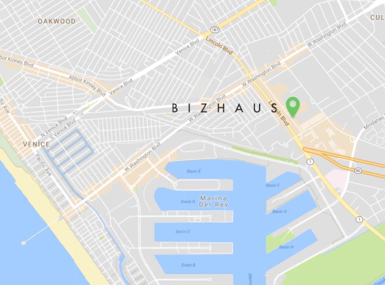 Bizhaus Locations Marina del Rey Map